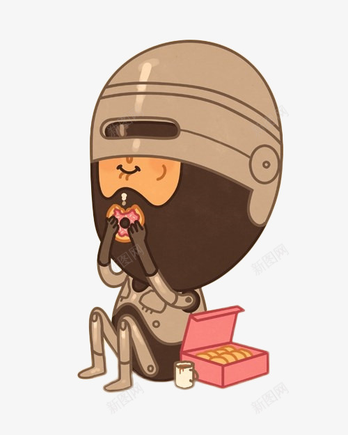 手绘机器人吃饼干png免抠素材_新图网 https://ixintu.com 儿童 玩具 童年 饼干