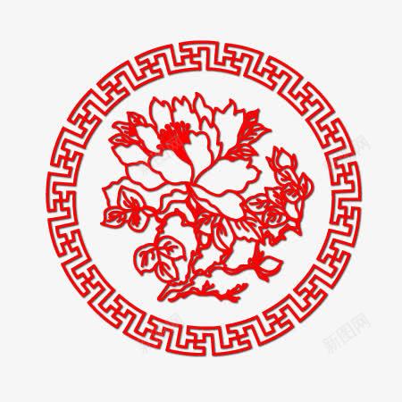 红色窗花png免抠素材_新图网 https://ixintu.com 窗花 素材 红色