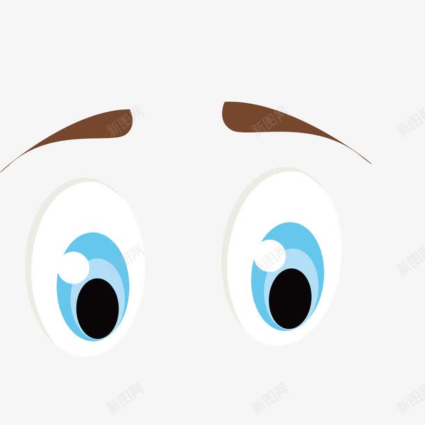 蓝色萌萌大眼睛png免抠素材_新图网 https://ixintu.com 卡通 大眼睛 萌萌 蓝色