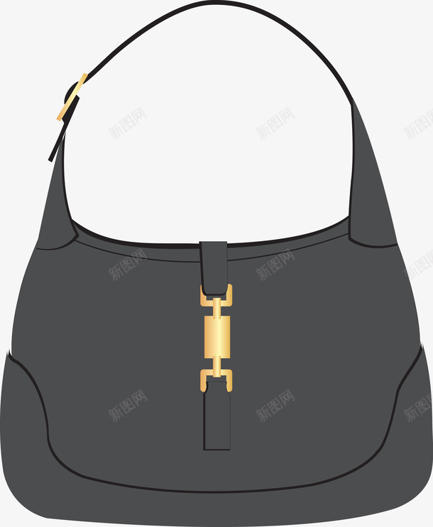 黑色女士提包png免抠素材_新图网 https://ixintu.com 包包 卡通包包 女包 手提包 挎包 提包 矢量包包 配饰 饰品