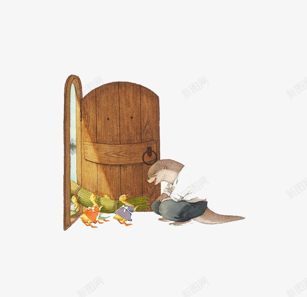 彩绘鼹鼠和它的朋友们png免抠素材_新图网 https://ixintu.com 小鸭子和鼹鼠 彩绘图案 鼹鼠请客