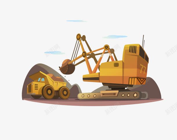卡通挖掘机施工png免抠素材_新图网 https://ixintu.com 卡通挖掘机 挖掘机 挖掘机施工 挖掘机素材 矢量挖掘机