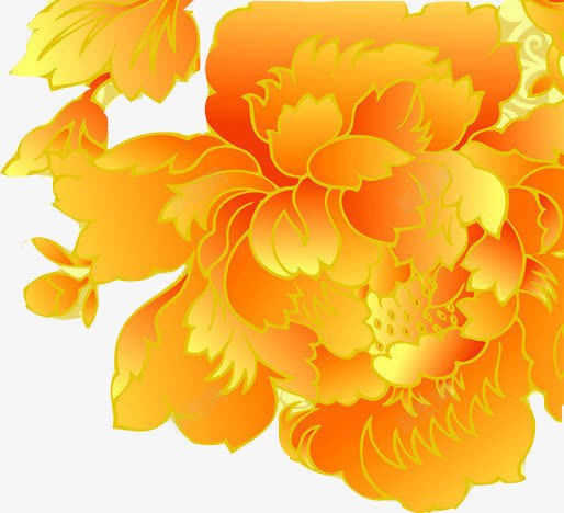 金色花卉png免抠素材_新图网 https://ixintu.com 床单 植物 花卉 装饰