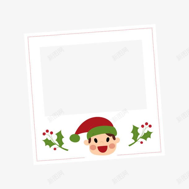 男孩圣诞卡通相框png免抠素材_新图网 https://ixintu.com 卡通 卡通相框 圣诞 男孩 白色 红色 绿色
