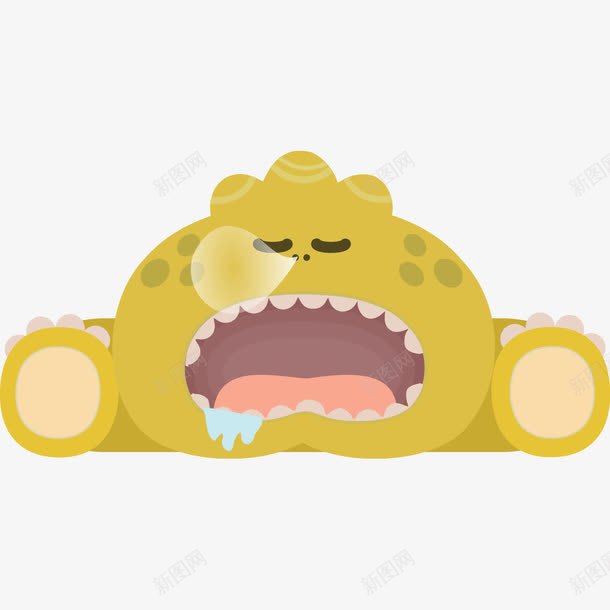 卡通睡觉流鼻涕泡的小怪物png免抠素材_新图网 https://ixintu.com 卡通 小怪物 感冒 漫画 生病 鼻涕 鼻涕泡 鼻涕泡泡