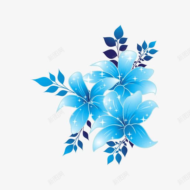 蓝色手绘花卉装饰图案矢量图ai免抠素材_新图网 https://ixintu.com 手绘 花卉 蓝色 蓝色手绘花卉装饰图案 装饰图案 矢量图