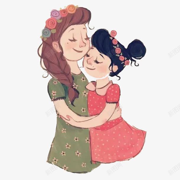 母女png免抠素材_新图网 https://ixintu.com 可爱 插画 母女 母女图 美女