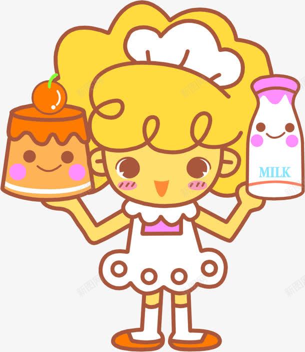 手绘可爱卡通小美女png免抠素材_新图网 https://ixintu.com 卡通 可爱 美女