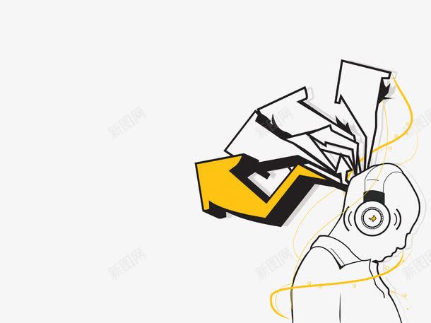 听音乐的人png免抠素材_新图网 https://ixintu.com 动感 摇滚 耳机 音乐