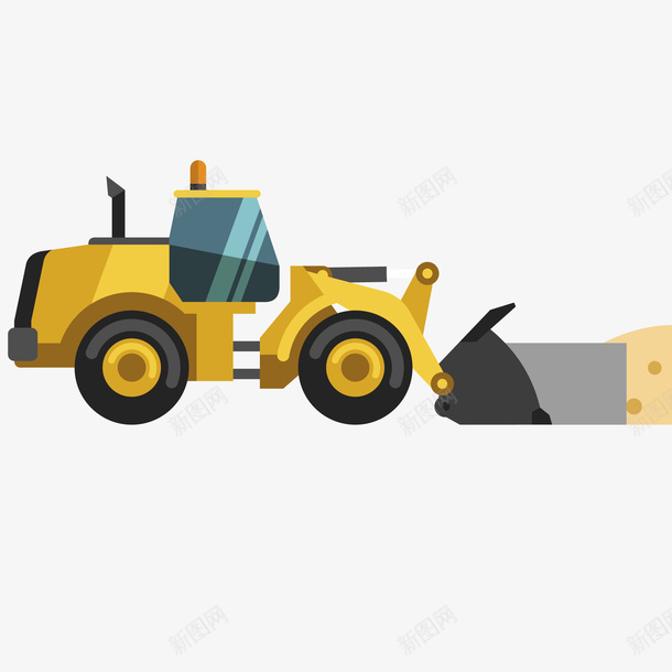 卡通创意施工车辆矢量图ai免抠素材_新图网 https://ixintu.com 交通工具 卡通 工具车 工地 施工车 运输车辆 矢量图