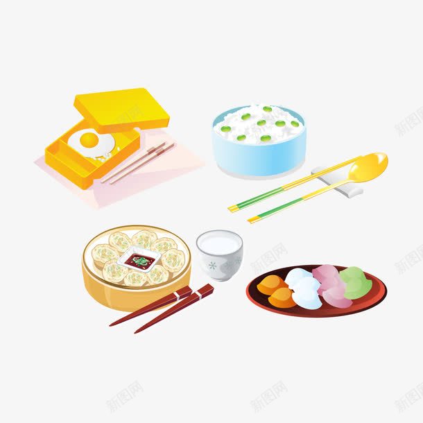 美食水饺png免抠素材_新图网 https://ixintu.com 早餐 水饺 美食 面包片 鸡蛋