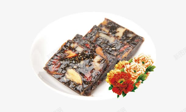 阿胶养生食品png免抠素材_新图网 https://ixintu.com 保健品 花儿 阿胶 食品