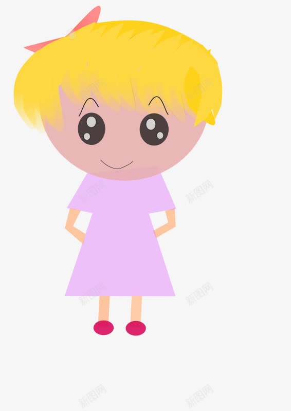 可爱小女孩png免抠素材_新图网 https://ixintu.com 卡通 女孩 小女孩 黄头发女孩