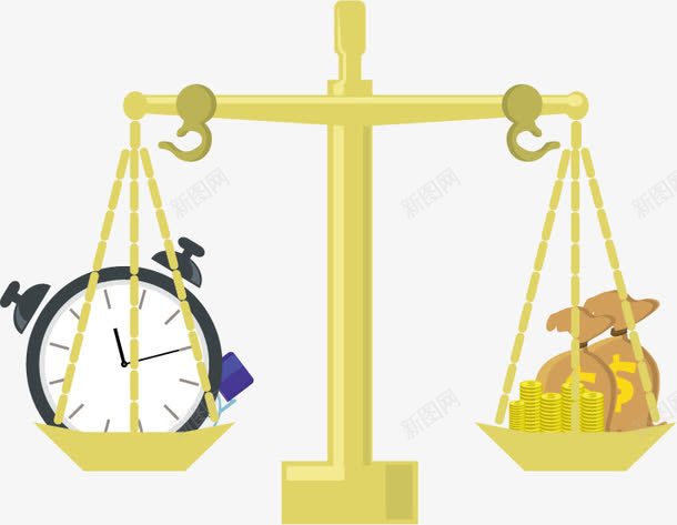 天平秤矢量图eps免抠素材_新图网 https://ixintu.com 天平 天秤 平衡 时钟 水平称 矢量图 金钱