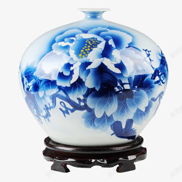 石榴花花瓶png免抠素材_新图网 https://ixintu.com 瓷器 石榴花 花朵 花瓶 青花瓷