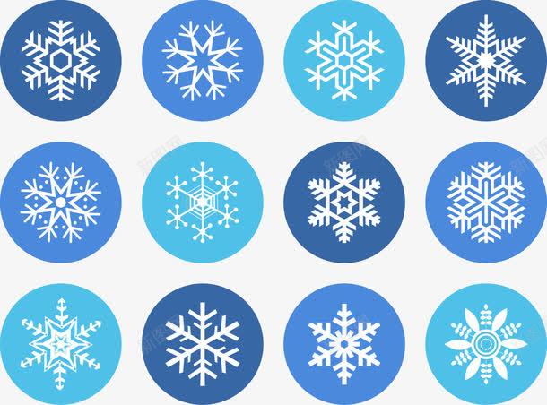 蓝色雪花png免抠素材_新图网 https://ixintu.com 圆形 对称 立冬 雪花