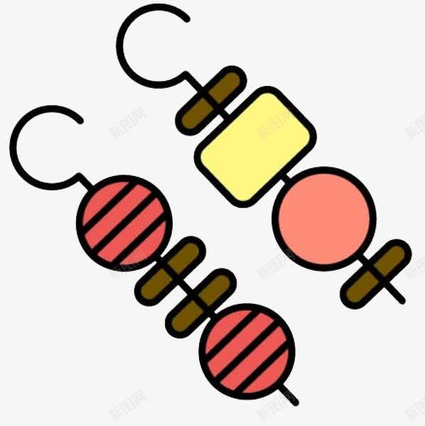 儿童画画卡通食物烧烤串串png免抠素材_新图网 https://ixintu.com 串串 儿童画画 卡通 卡通串串 烤肉 烧烤 画本 肉串 食物