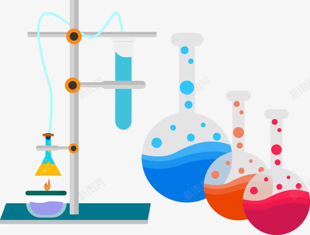 手绘化学试管png免抠素材_新图网 https://ixintu.com 化学课 手绘 烧瓶 试管