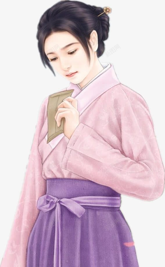 拿信的妇人古风手绘png免抠素材_新图网 https://ixintu.com 古风 妇人 手绘