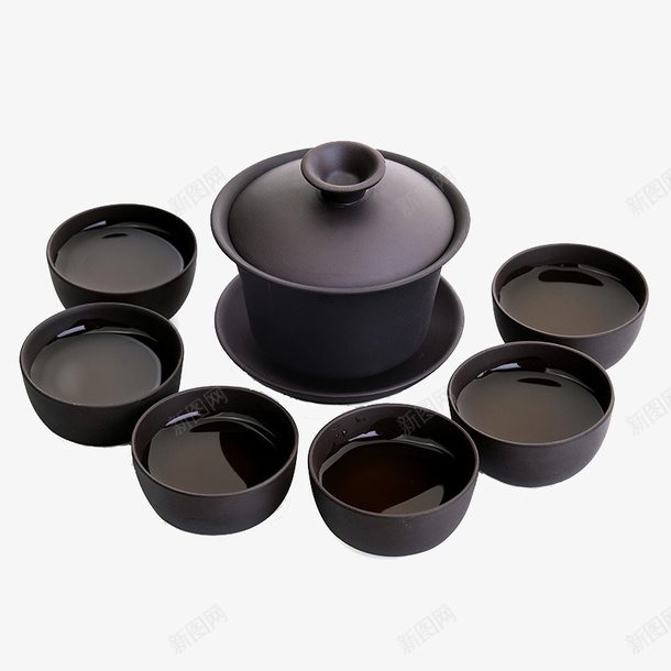 黑色陶瓷茶壶茶杯png免抠素材_新图网 https://ixintu.com 产品实物 茶具 茶壶 茶杯 陶瓷 黑色