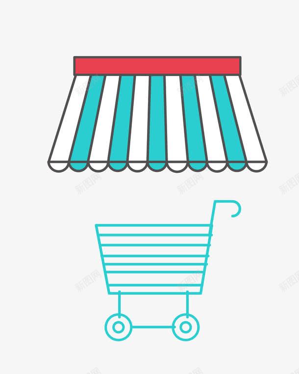 购物装饰png免抠素材_新图网 https://ixintu.com 店面 装饰 购物 购物车