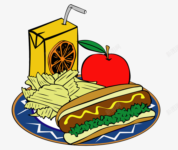 美味套餐png免抠素材_新图网 https://ixintu.com 可口 好吃 宵夜 美味 食物