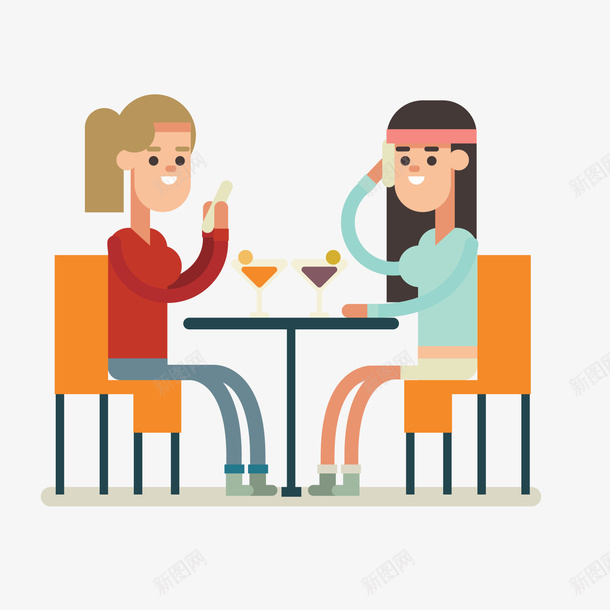 下午茶用餐女孩png免抠素材_新图网 https://ixintu.com 下午茶 卡通人物 卡通女孩 用餐 聚会人物 背景装饰