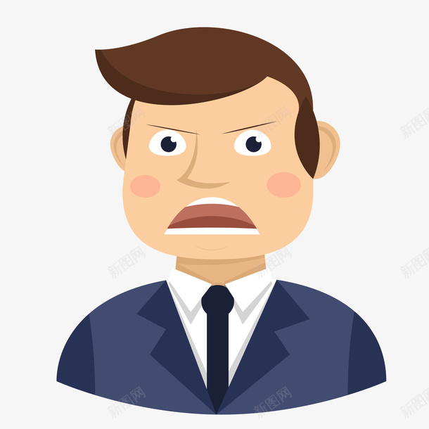 卡通生气的男性人物矢量图ai免抠素材_新图网 https://ixintu.com 人物设计 卡通 商务人士 生气 男性人物 矢量图