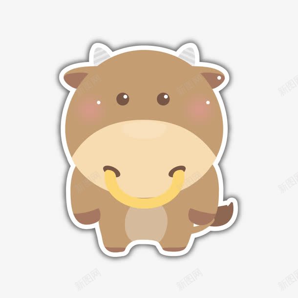 可爱小牛png免抠素材_新图网 https://ixintu.com 动物 十二生肖 卡通小牛 可爱 牛宝宝 生肖