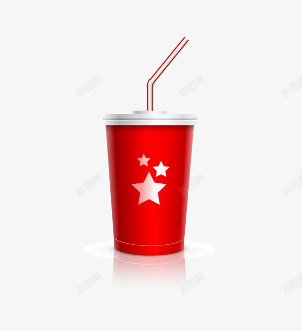 可乐杯矢量图eps免抠素材_新图网 https://ixintu.com 红底白花可乐杯 矢量图