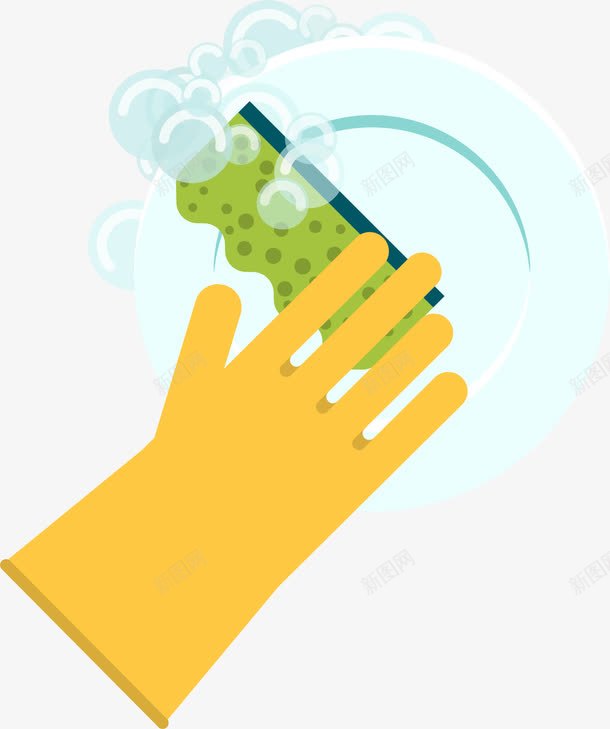 手套与白盘png免抠素材_新图网 https://ixintu.com 卡通盘子 手套 手绘 白盘
