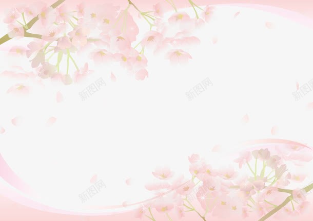 唯美粉色花背景png免抠素材_新图网 https://ixintu.com 粉色背景 粉色边框 花背景