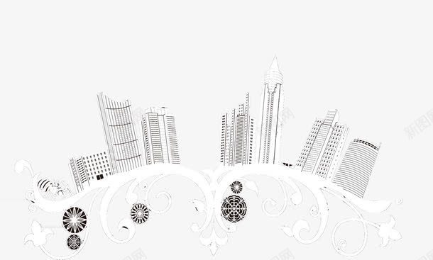 卡通城市建筑海报png免抠素材_新图网 https://ixintu.com 卡通 城市 建筑 海报