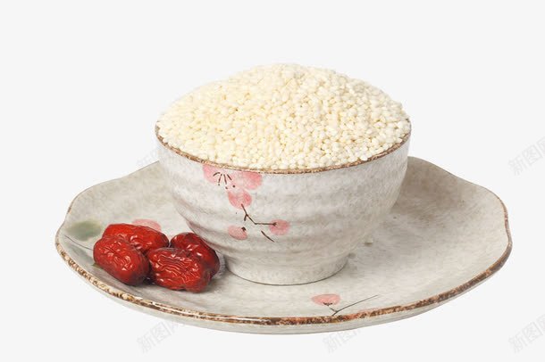 复古陶瓷碗大米红枣养生杂粮png免抠素材_新图网 https://ixintu.com 养生杂粮 复古陶瓷碗 大米红枣