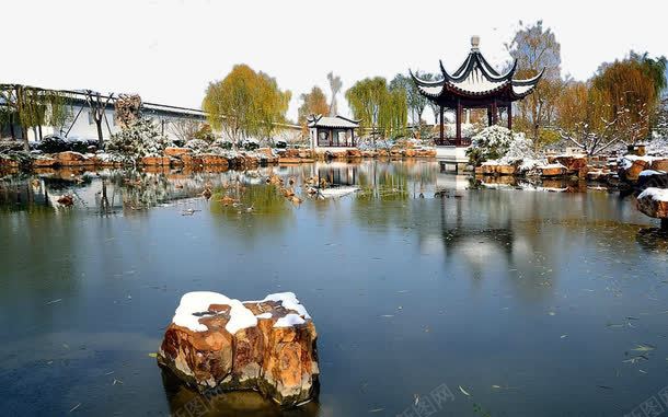 园博园晴雪美景三png免抠素材_新图网 https://ixintu.com 名胜古迹 旅游风景 著名建筑