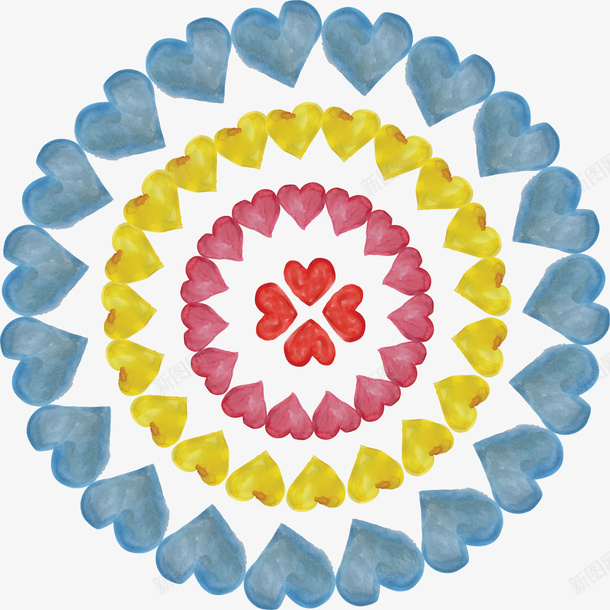 手绘心形背景矢量图ai免抠素材_新图网 https://ixintu.com 心形 手绘 水彩 背景 装饰 矢量图