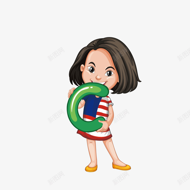 短发女孩C字母矢量图eps免抠素材_新图网 https://ixintu.com 可爱 可爱女孩 女孩 字母 字母C 短发女孩 矢量图