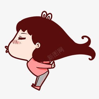 卡通亲吻小女孩png免抠素材_新图网 https://ixintu.com 亲吻 卡通 小女孩