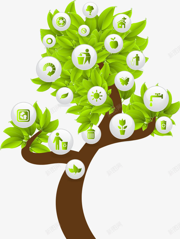 绿色环保清新树叶矢量图ai免抠素材_新图网 https://ixintu.com 树叶 清新 环保 绿色 矢量图