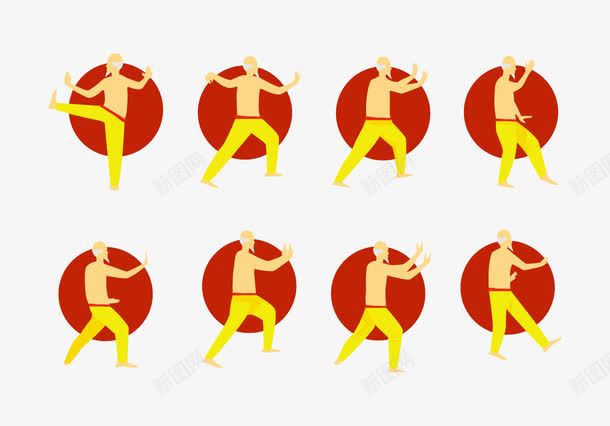 太极拳手绘图png免抠素材_新图网 https://ixintu.com 太极拳 太极拳招式 手绘 手绘图 打太极