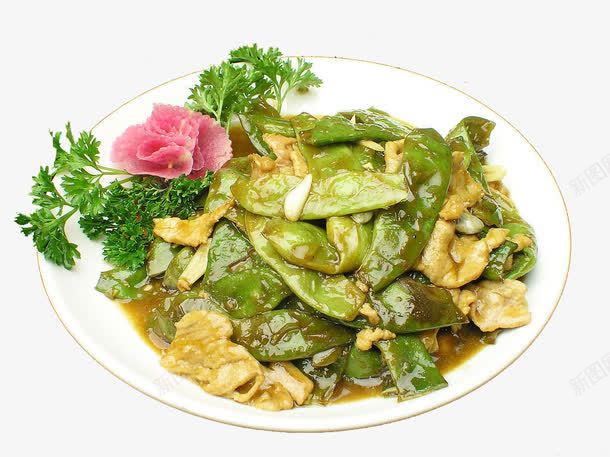 肉焖油豆角png免抠素材_新图网 https://ixintu.com 中华美食 传统美食 农家菜 家常菜 美味熟菜 肉片豆角 餐饮美食