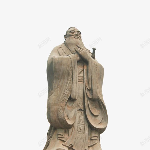 雕塑png免抠素材_新图网 https://ixintu.com 孔子像 尊贤 石雕 雕塑