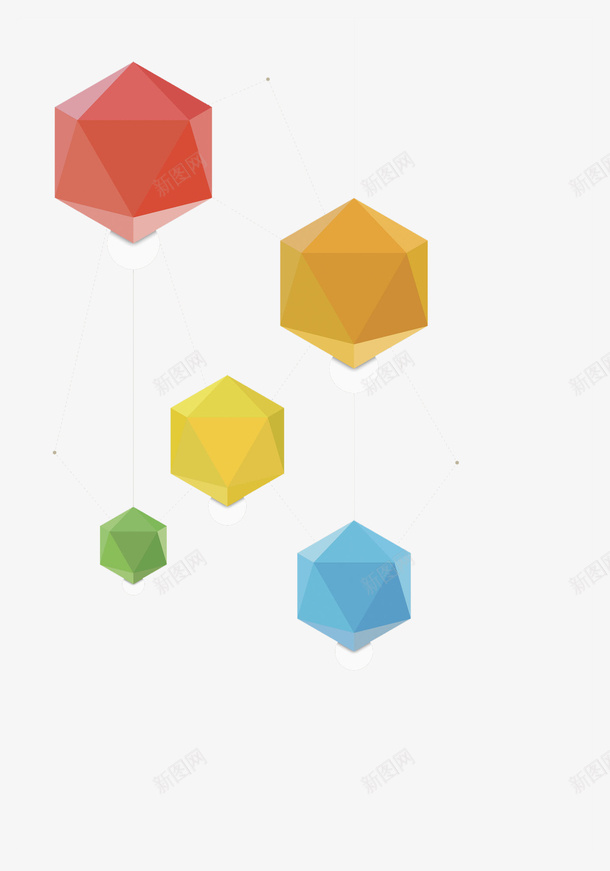 红色几何形png免抠素材_新图网 https://ixintu.com 卡通手绘 水彩画 红色几何形 装饰图案