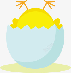 复活节可爱蛋壳小鸡素材