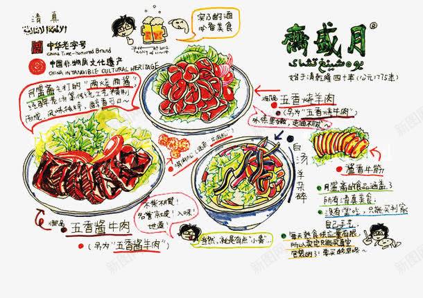 北京小吃月盛斋png免抠素材_新图网 https://ixintu.com 京味儿 传统美食店 北京小吃 小吃 插图 插画 月盛斋 美食