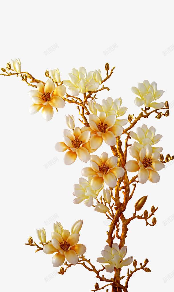 黄白色手绘古风花朵png免抠素材_新图网 https://ixintu.com 古风 花朵 黄白色