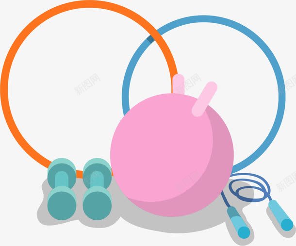 手绘运动器材png免抠素材_新图网 https://ixintu.com 健身 手绘 运动器材