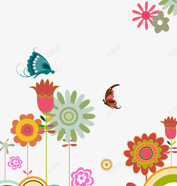 绘画植物花纹蝴蝶psd免抠素材_新图网 https://ixintu.com 动物 植物 绘画 花纹 蝴蝶