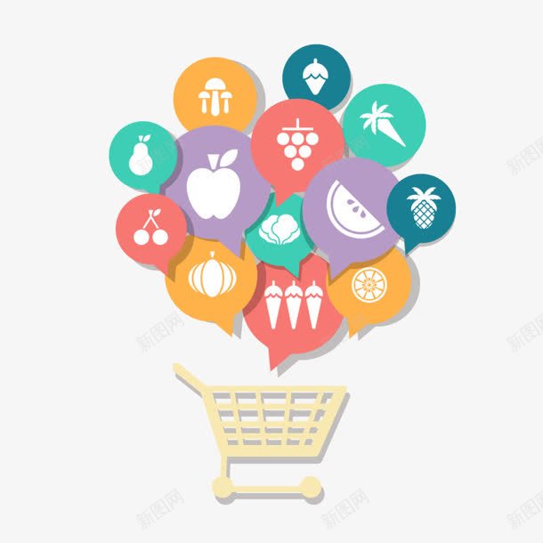 云购物图标png_新图网 https://ixintu.com 云购物 装饰 购物车
