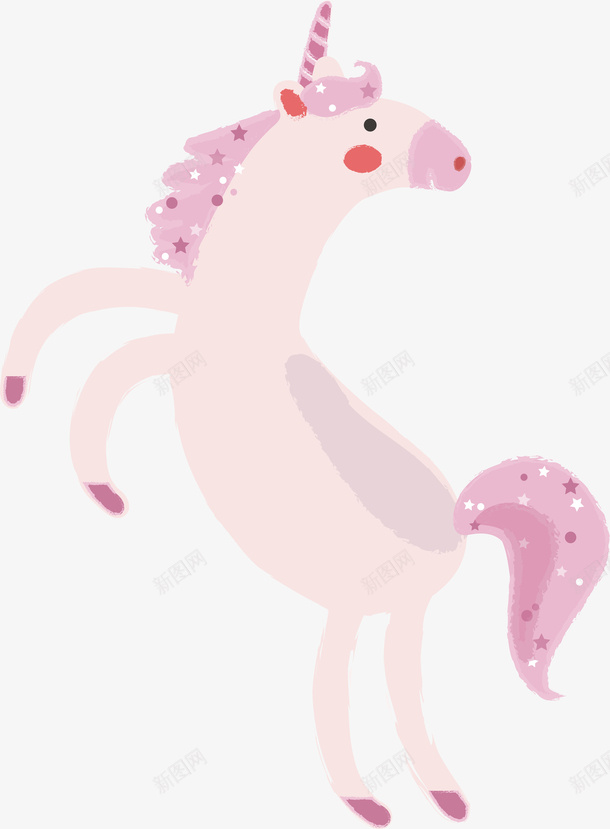 可爱粉色梦幻小马png免抠素材_新图网 https://ixintu.com 动物 卡通手绘 可爱 梦幻小马 矢量图案 粉色 装饰